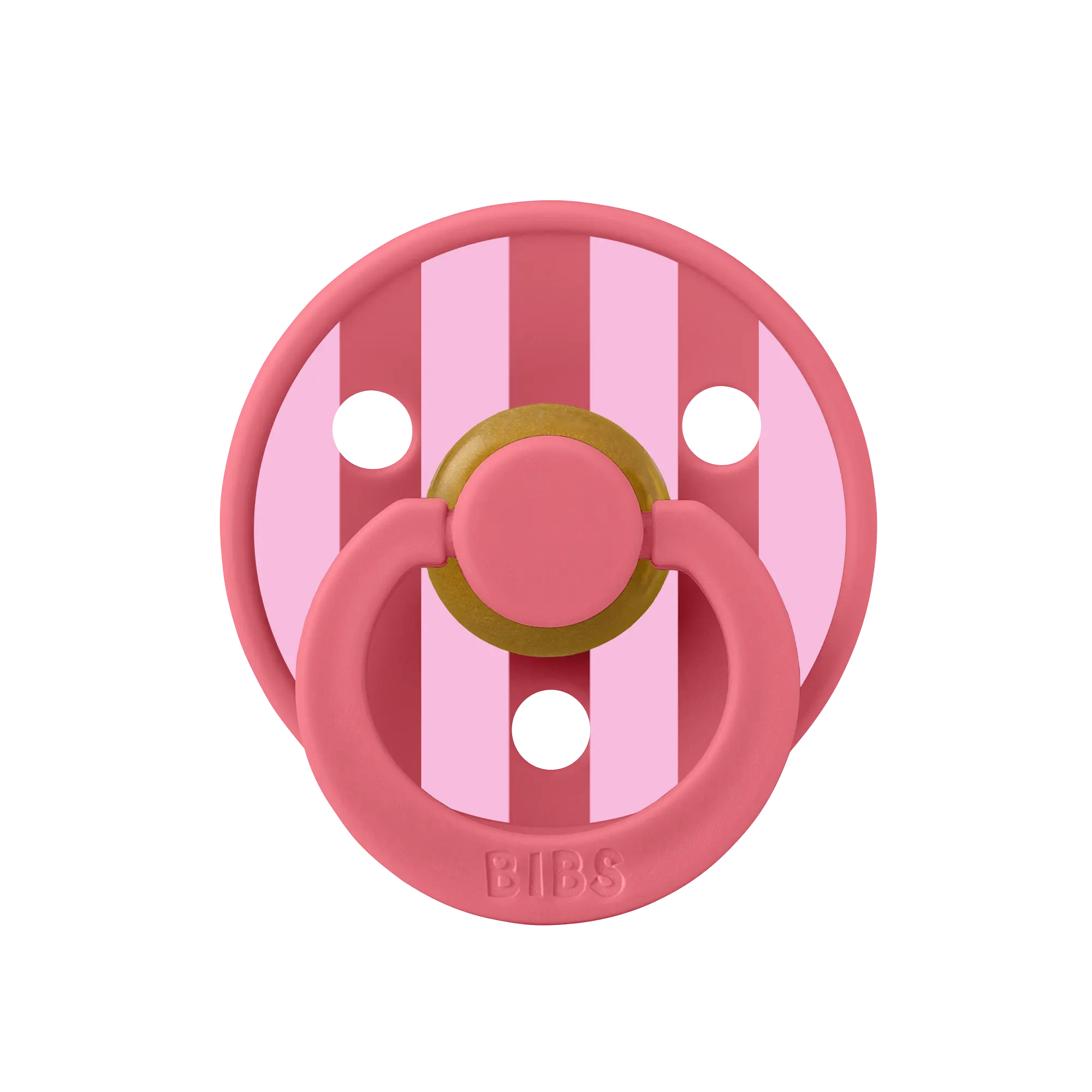 Bibs Studio Colour Block Kauçuk Emzik - Coral / Baby Pink