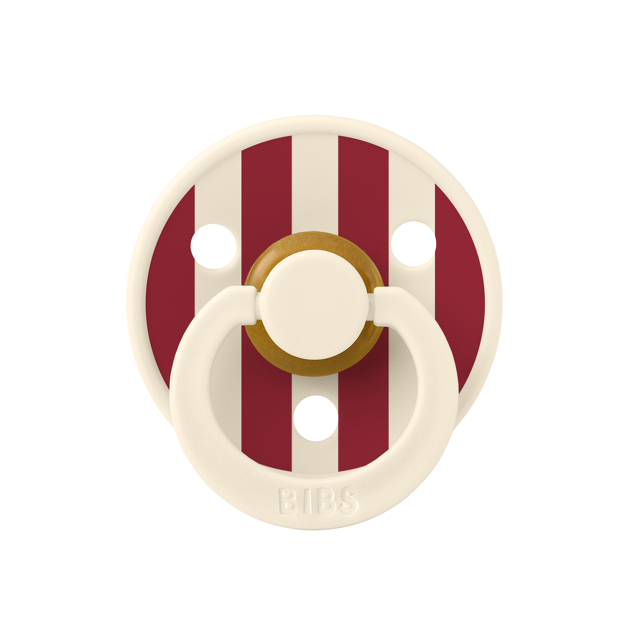 Bibs Studio Colour Block Kauçuk Emzik - Ivory / Ruby