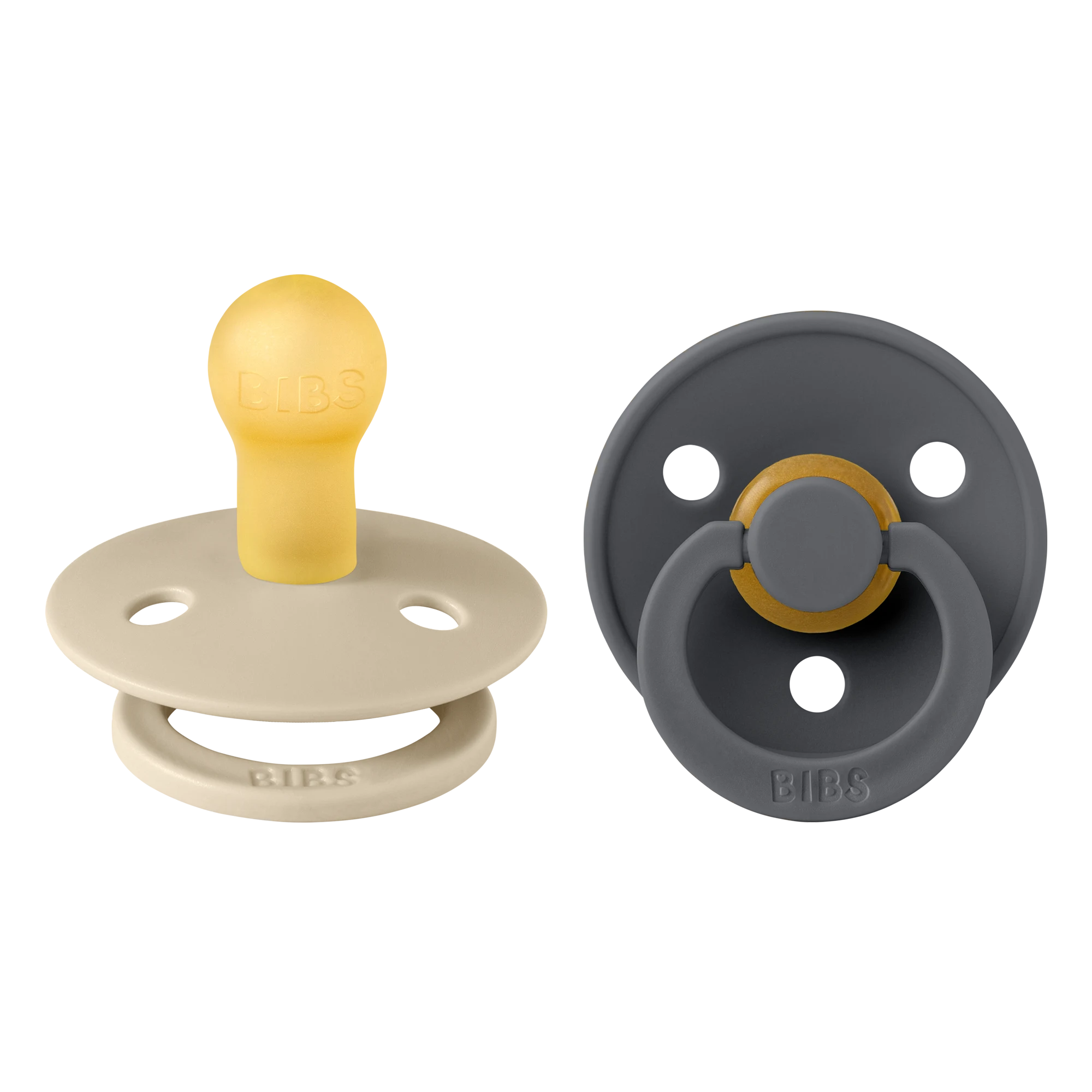 Bibs Colour İkili Kauçuk Emzik- Vanilla/Iron 0-6 Ay
