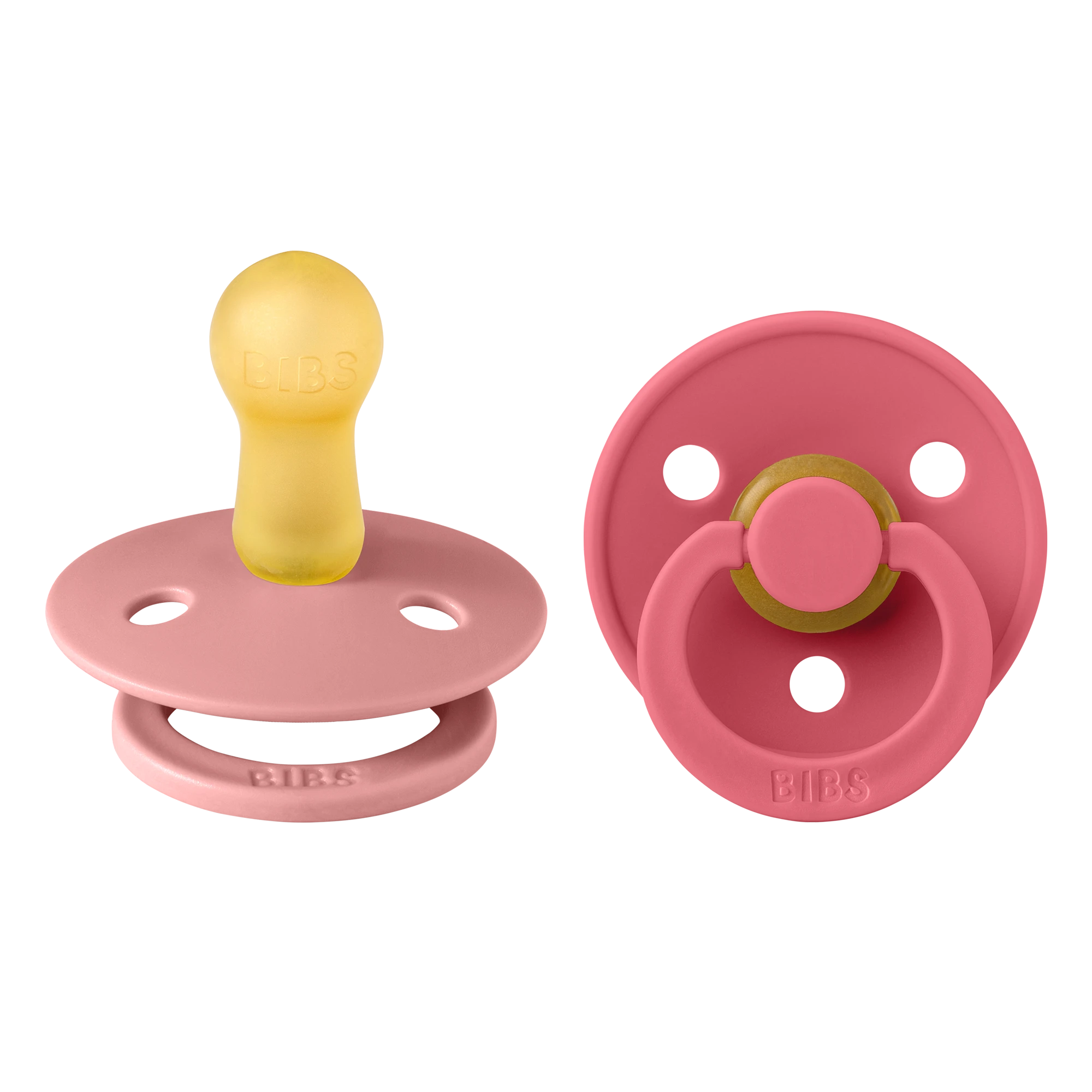 Bibs Colour İkili Kauçuk Emzik-Dusty Pink/Coral 6+ Ay