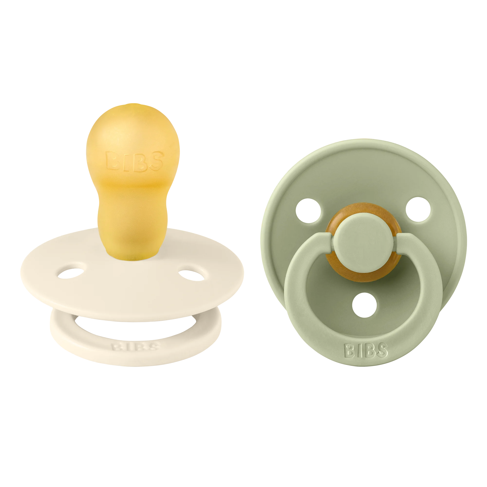 Bibs Colour İkili Kauçuk Emzik-Ivory/Sage 18+ Ay