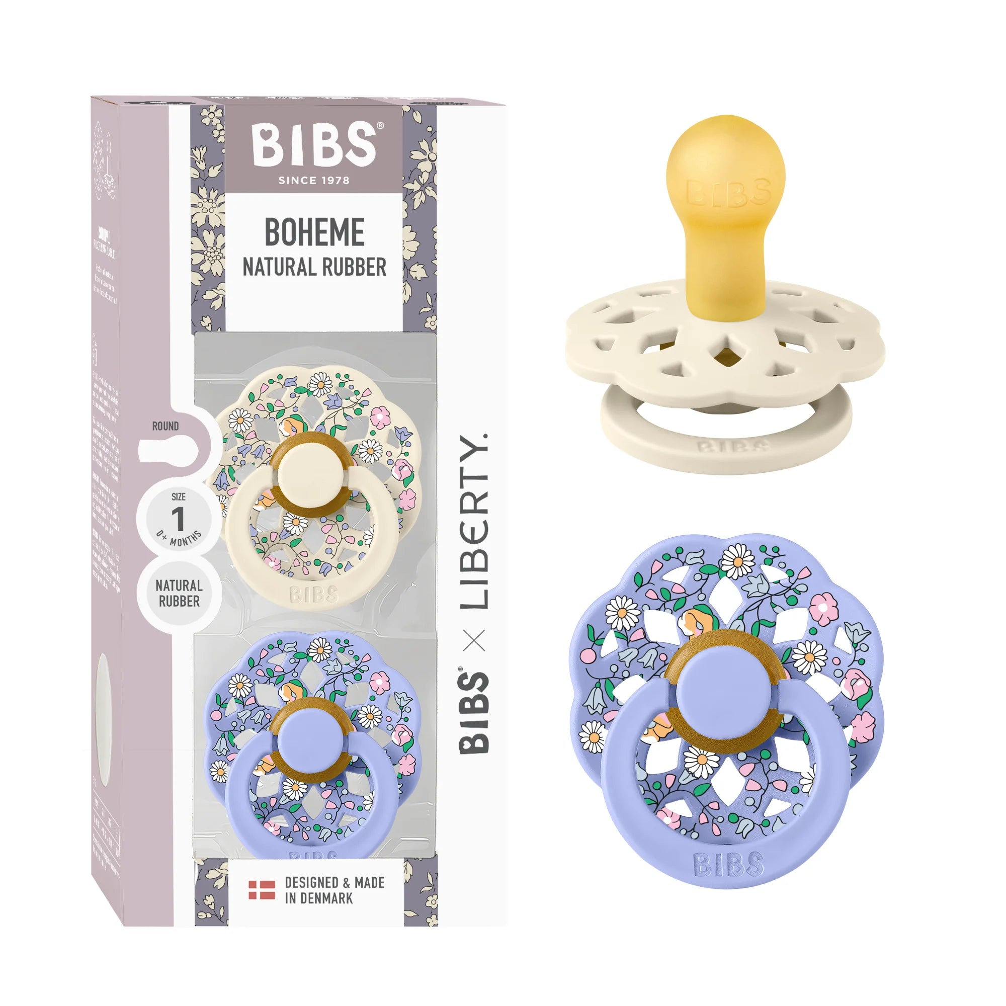 Bibs X Liberty Boheme İkili Emzik Chloe Meadow-Ivory