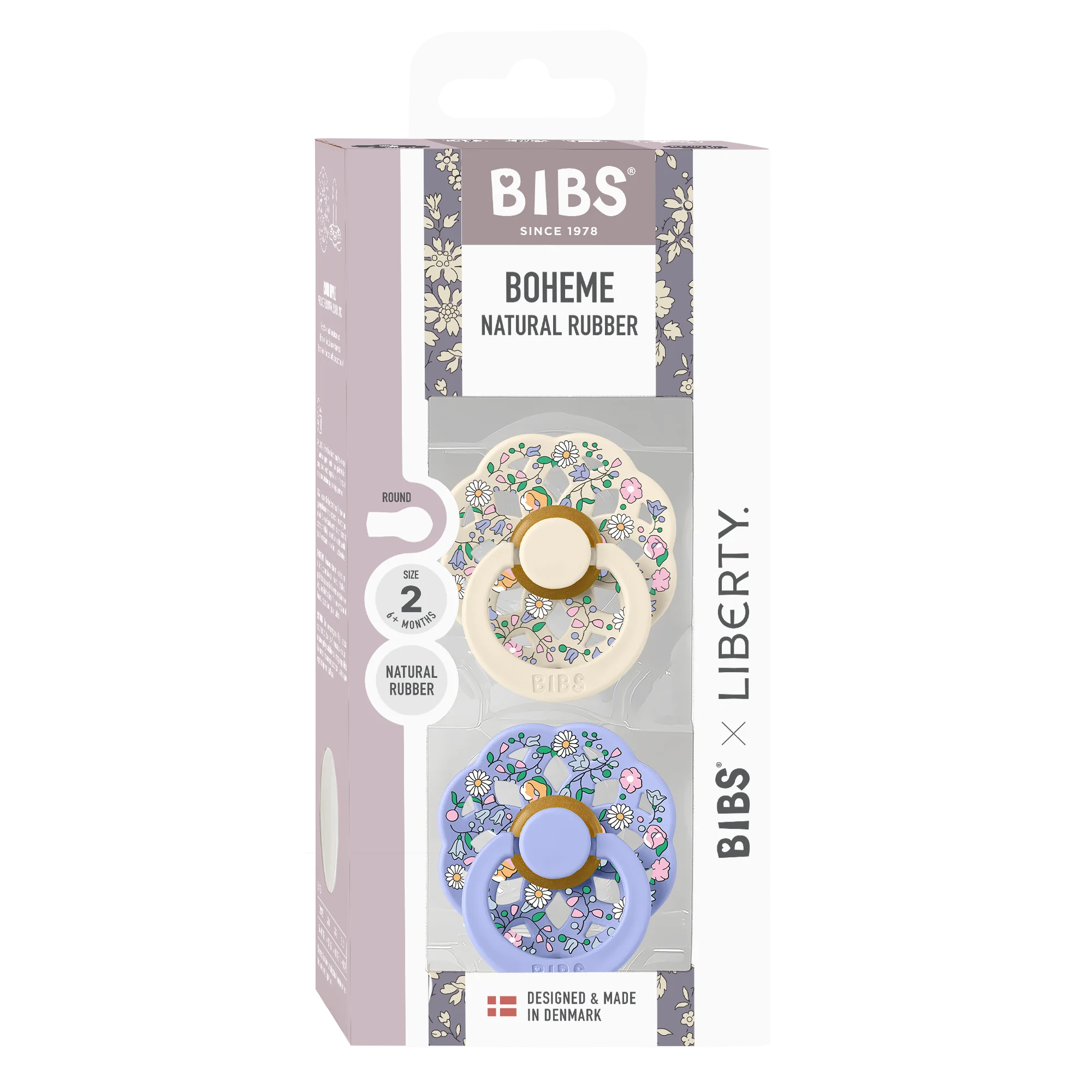 Bibs X Liberty Boheme İkili Emzik Chloe Meadow-Ivory