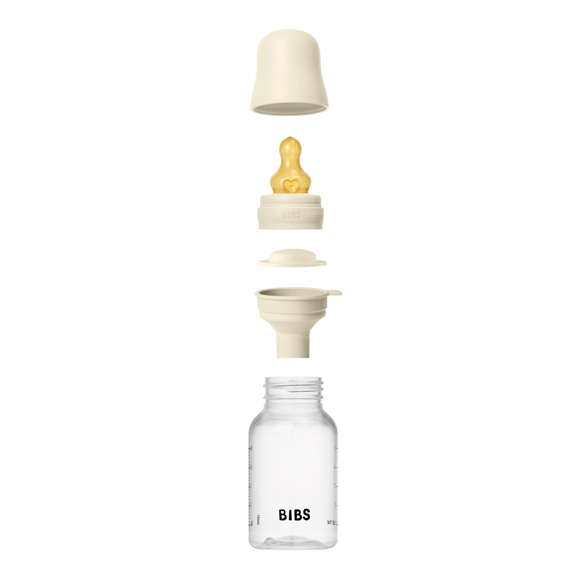 BIBS Baby PP Bottle Complete Set Kauçuk Uç Biberon Ivory 150 ml