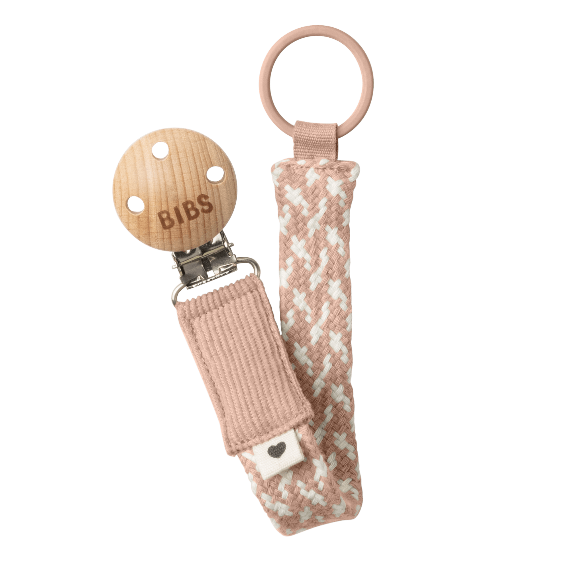 Bibs Paci Braid Emzik Askısı - Blush / Ivory