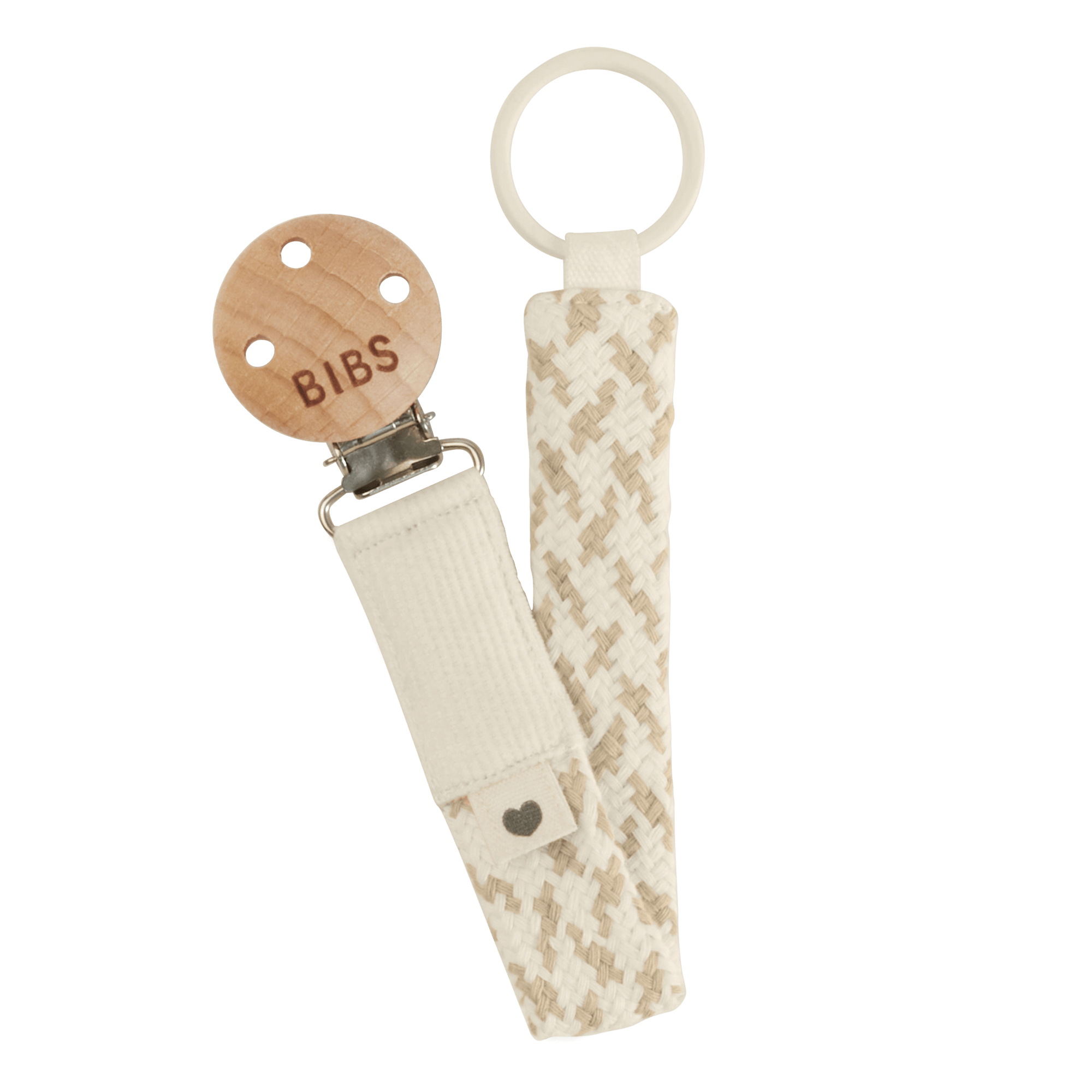 Bibs Paci Braid Emzik Askısı- Ivory / Vanilla