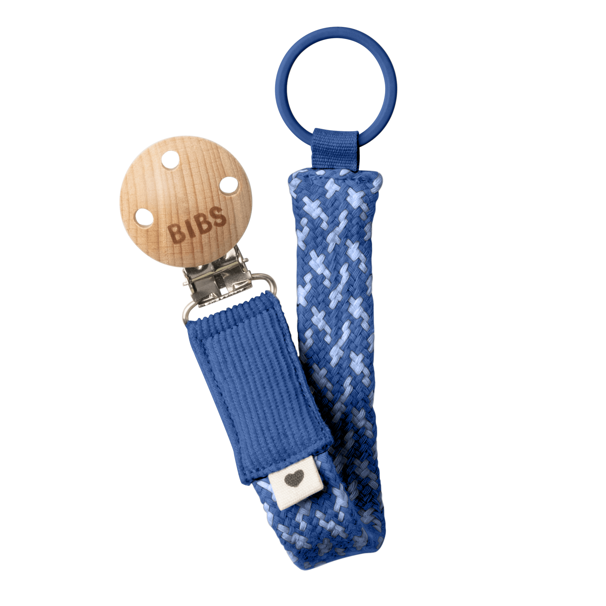 Bibs Paci Braid Emzik Askısı-Cornflower/Dusty Blue