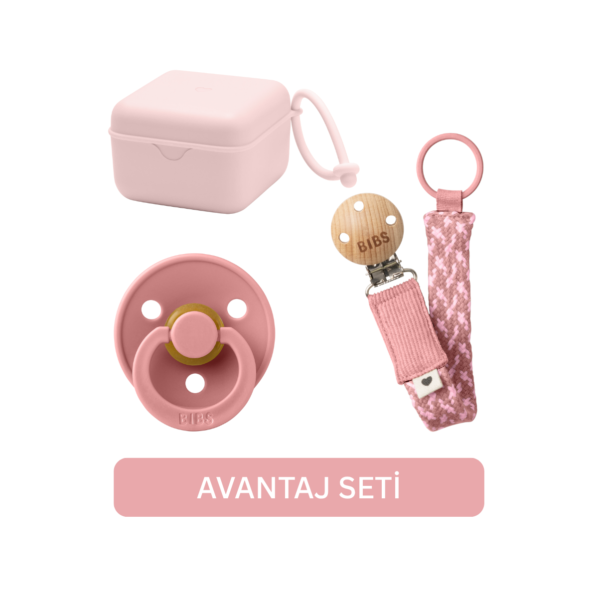 Bibs Avantaj Seti Dusty Pink 0-6 Ay