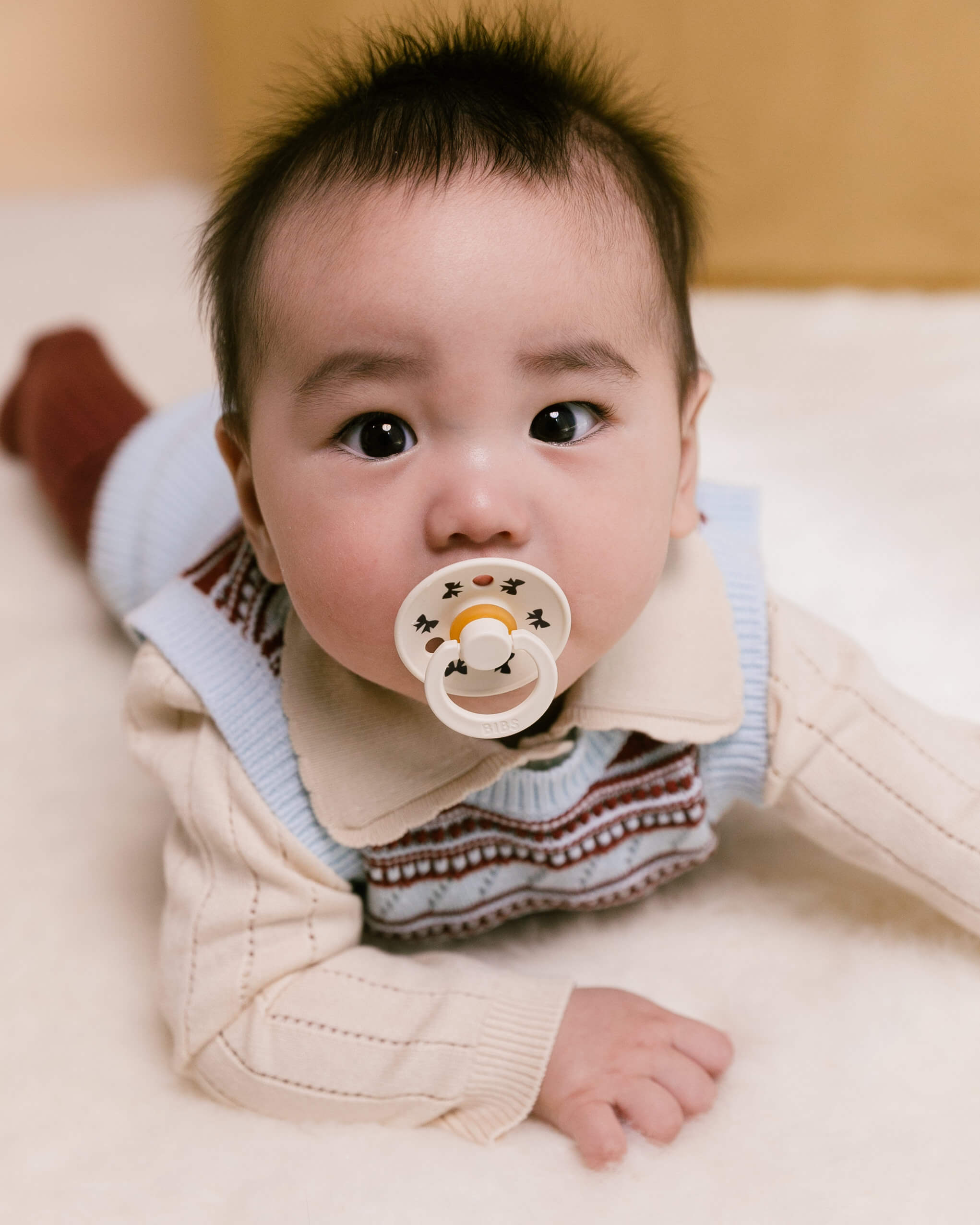 Bibs Colour Holiday Bow Emzik-Ivory Plum