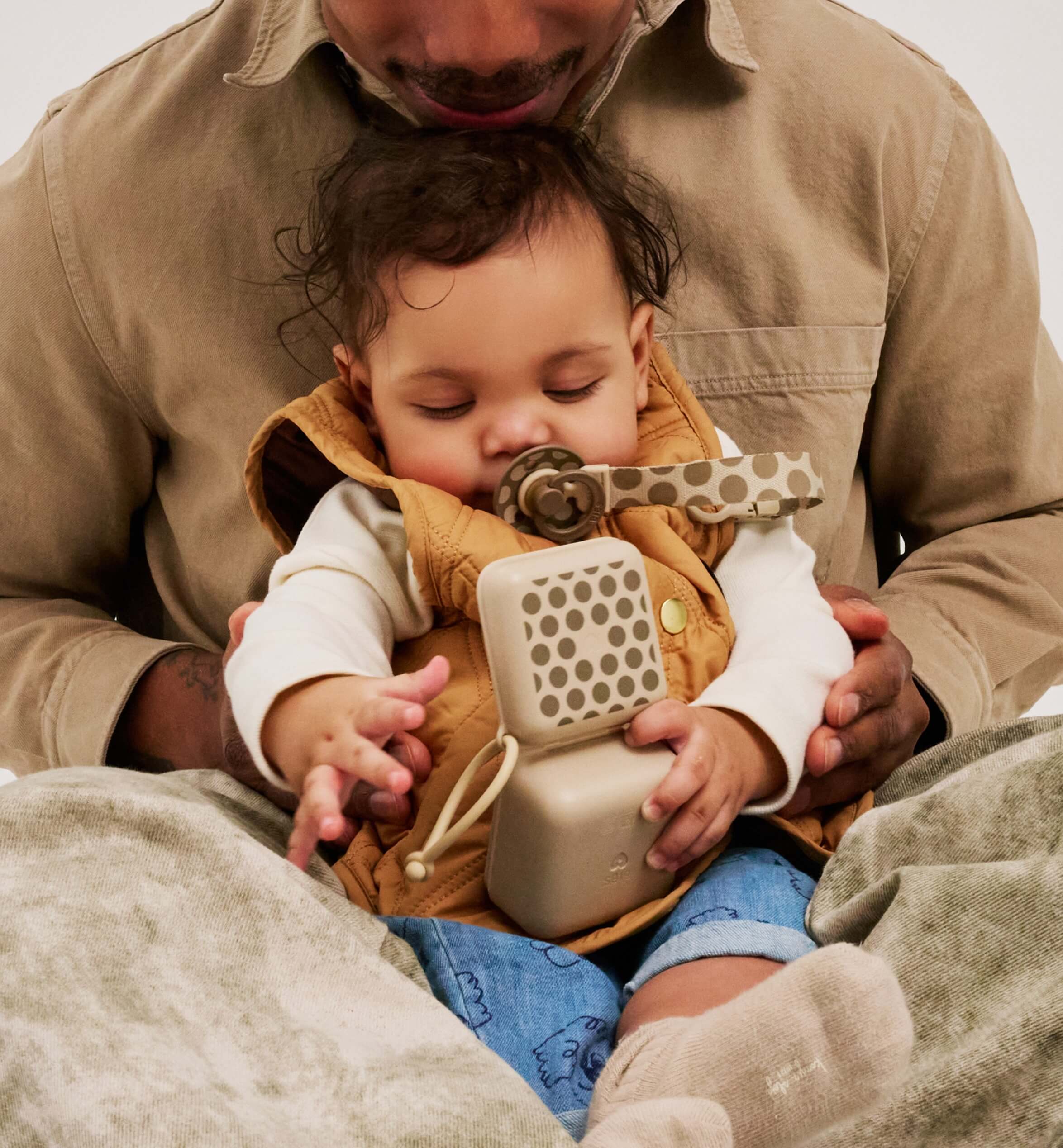 Bibs Studio Pacifier Box Emzik Kutusu Polka Mega-Vanilla Dark Oak