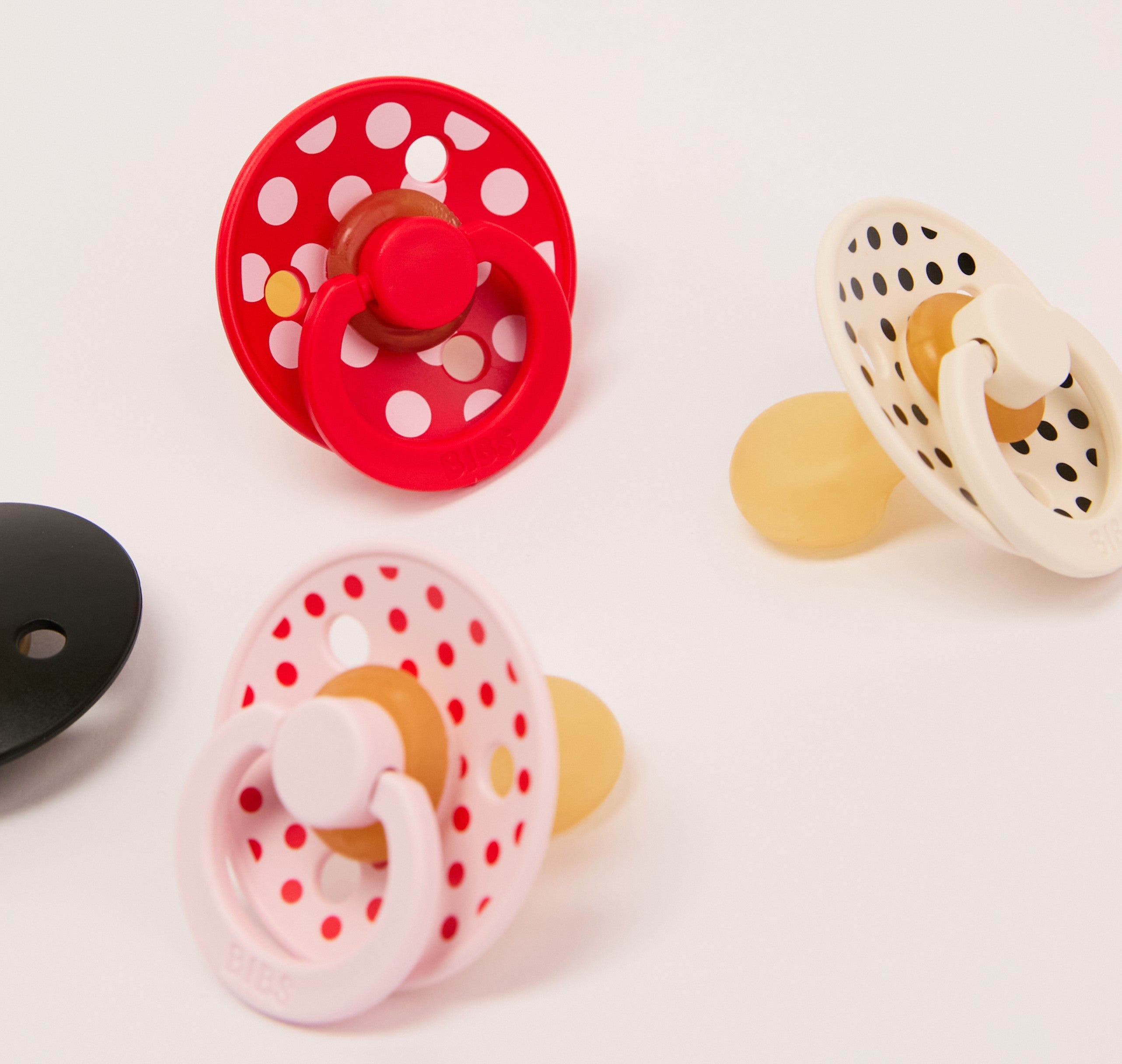 Bibs Studio Colour Polka Small Anatomik Emzik-Ivory Black