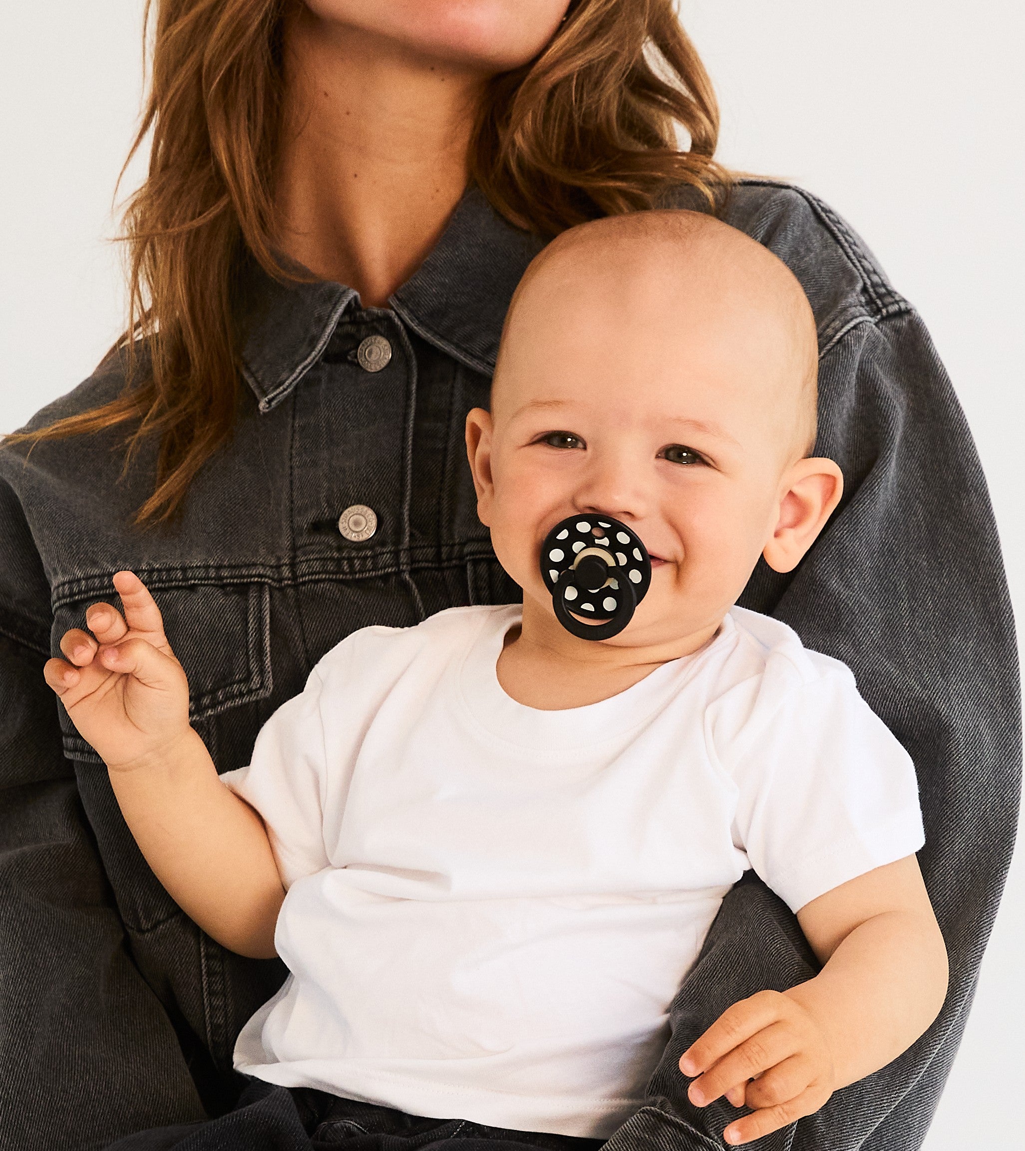Bibs Studio Colour Polka Big Kauçuk Emzik -Black Ivory