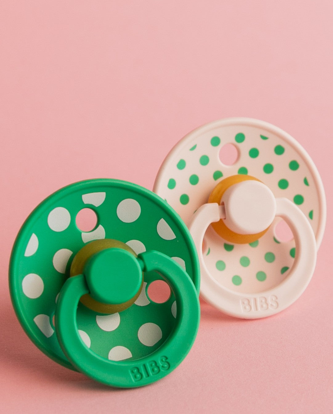 Bibs Studio Colour Polka Big Kauçuk Emzik -Cactus Petal