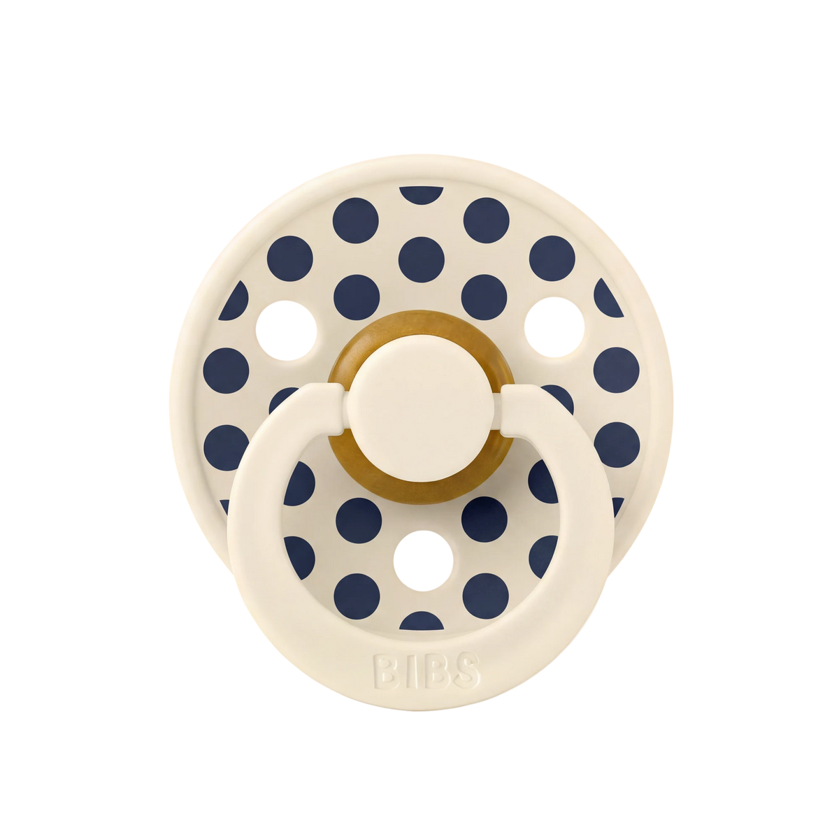 Bibs Studio Colour Polka Medium Kauçuk Emzik - Ivory Deep Space