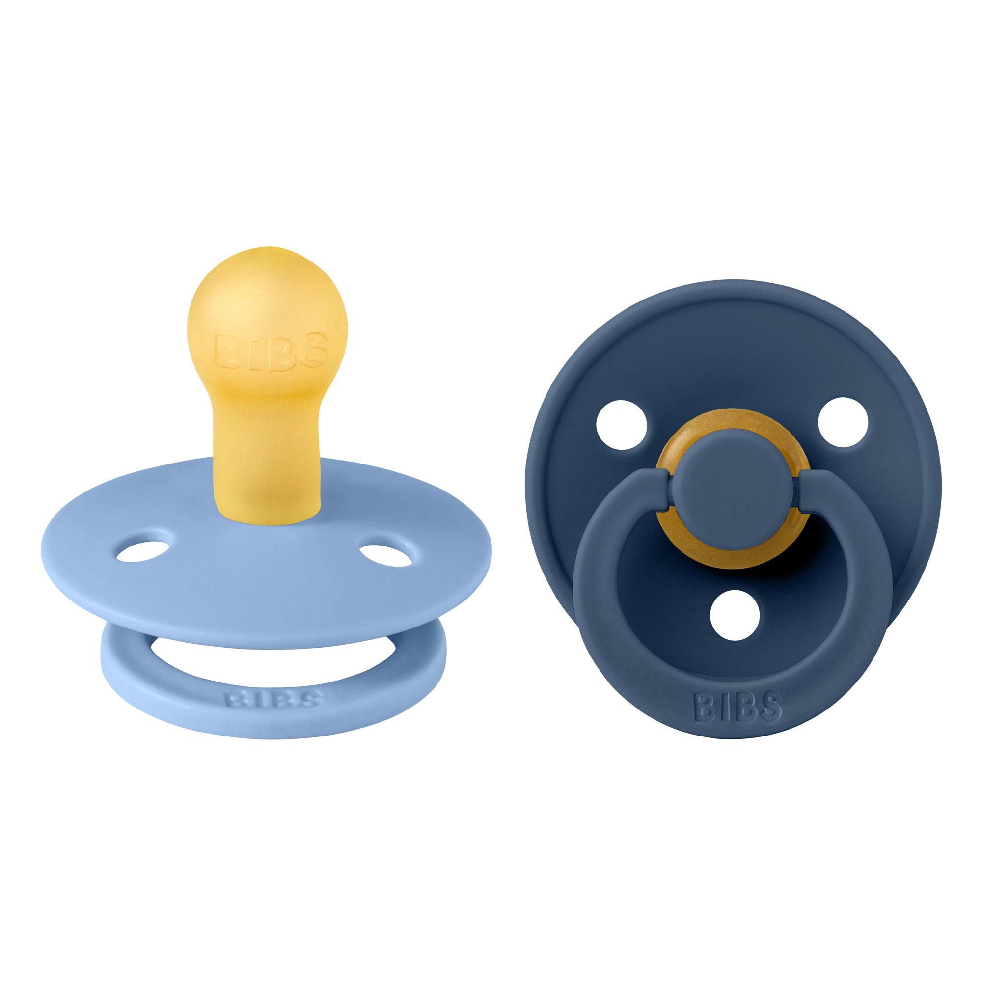 Bibs Colour İkili Kauçuk Emzik- Dusty Blue/Steel Blue 0-6 Ay