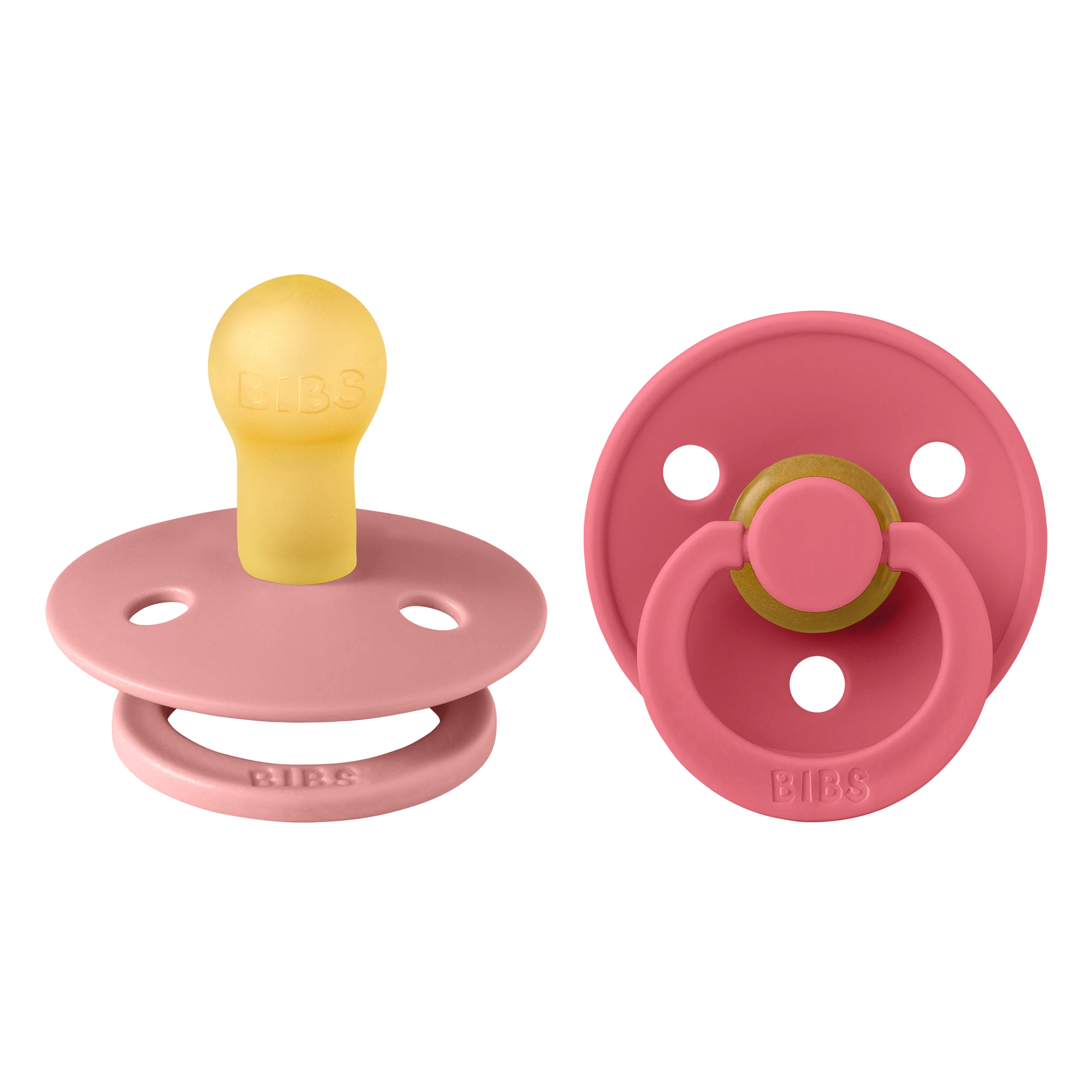 Bibs Colour İkili Kauçuk Emzik- Dusty Pink/Coral 0-6 Ay