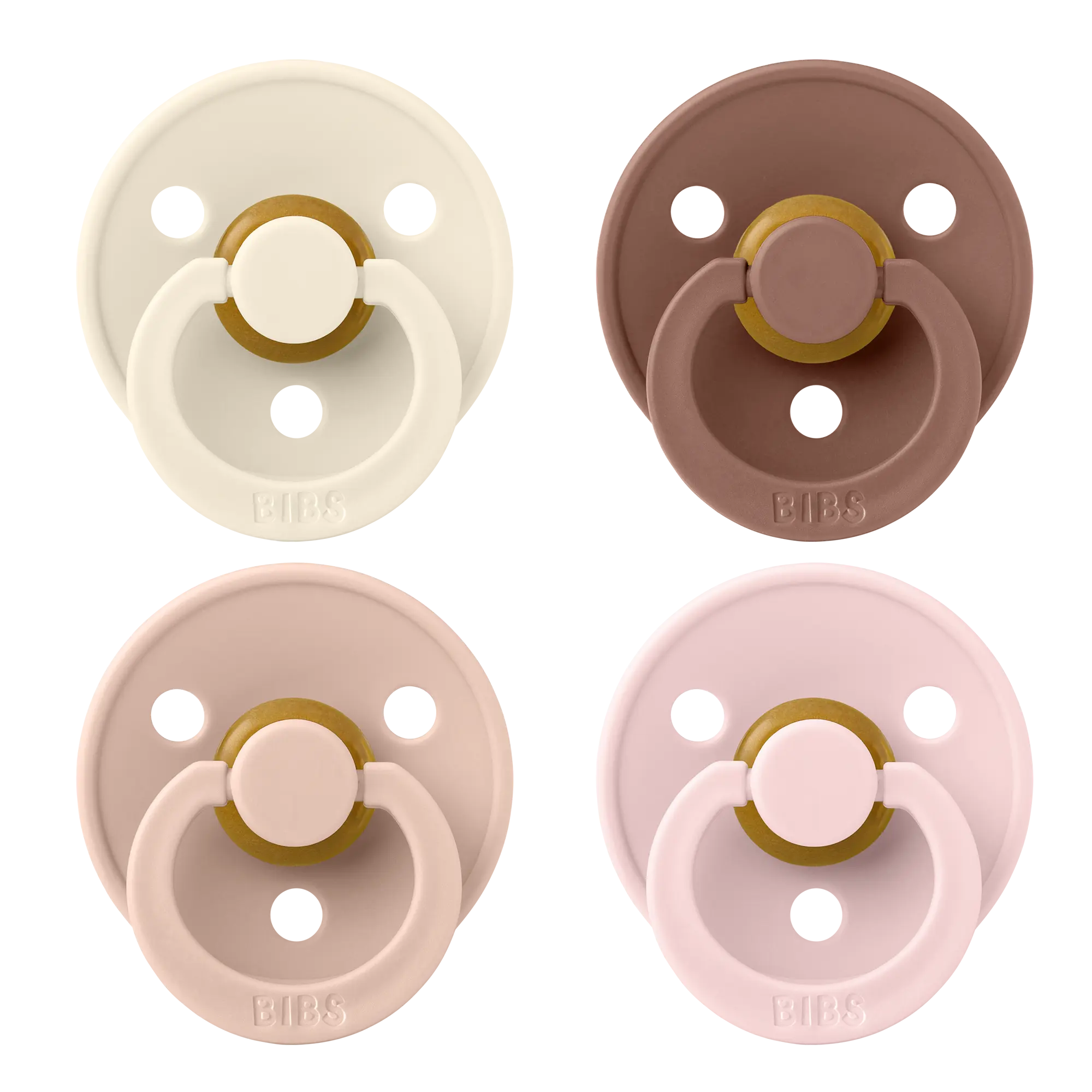 Bibs 4'lü Emzik Seti - Ivory/Blush/Woodchuck/Blossom