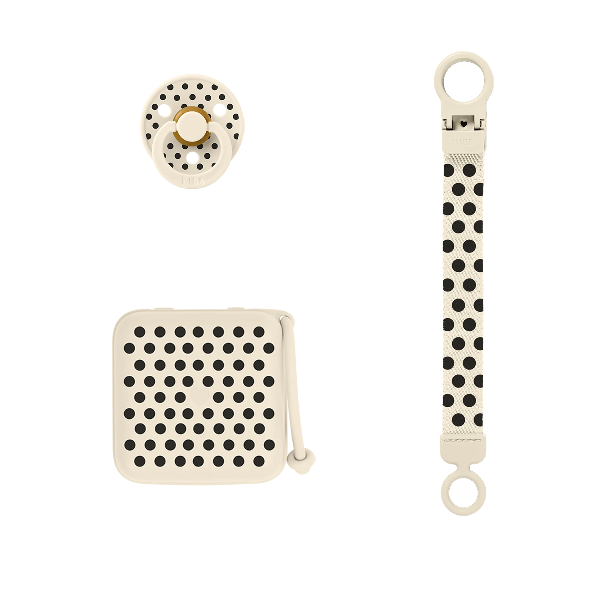 Bibs Polka Soothe & Go Hediye Seti Ivory Black