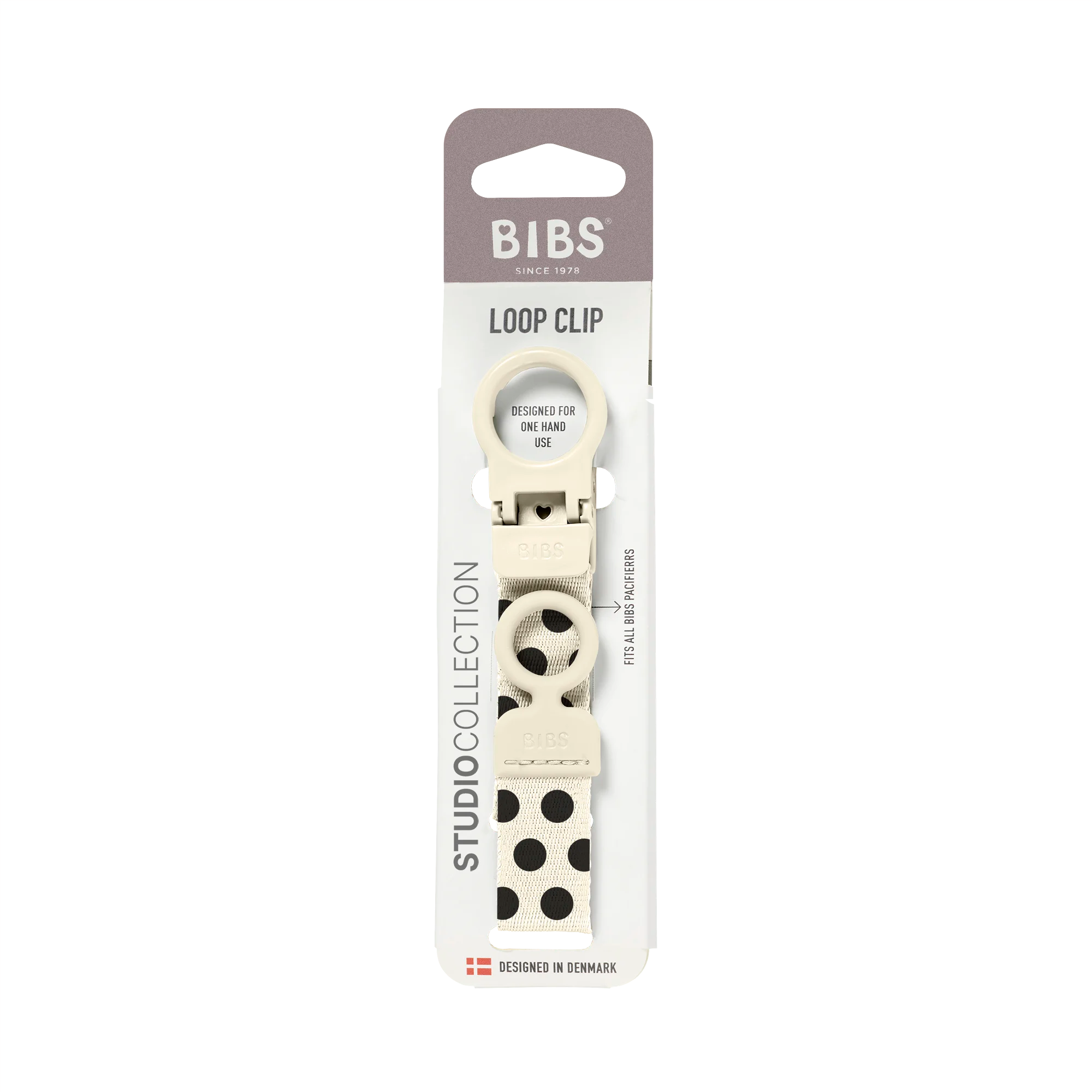 Bibs Studio Loop Emzik Askısı Polka-Ivory Black