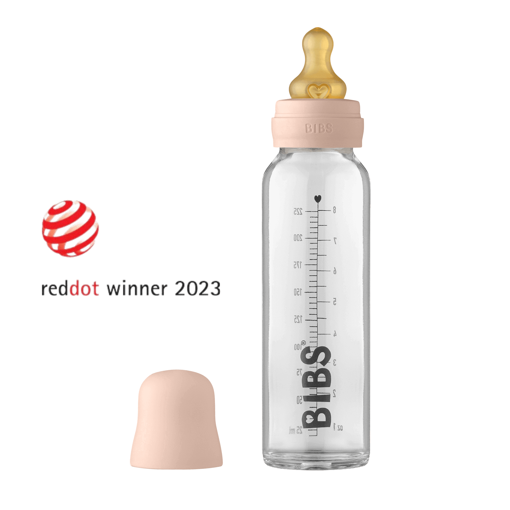 BIBS Baby Bottle Complete Set Biberon 225 ml - Blush