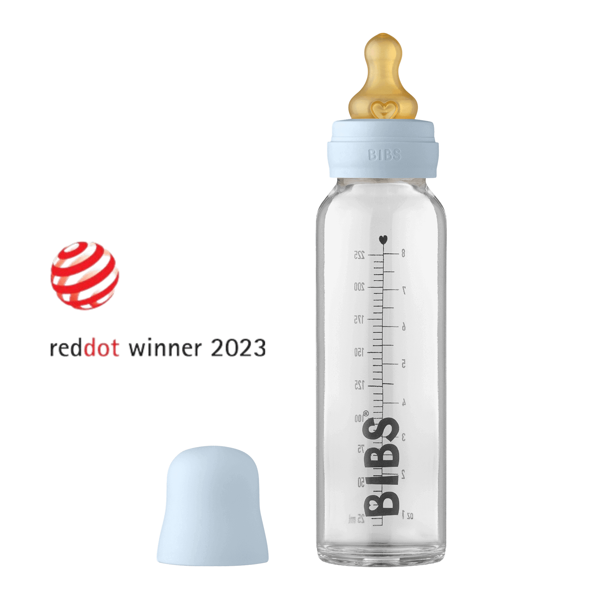 Bibs Baby Bottle Complete Set Biberon 225 ml - Baby Blue