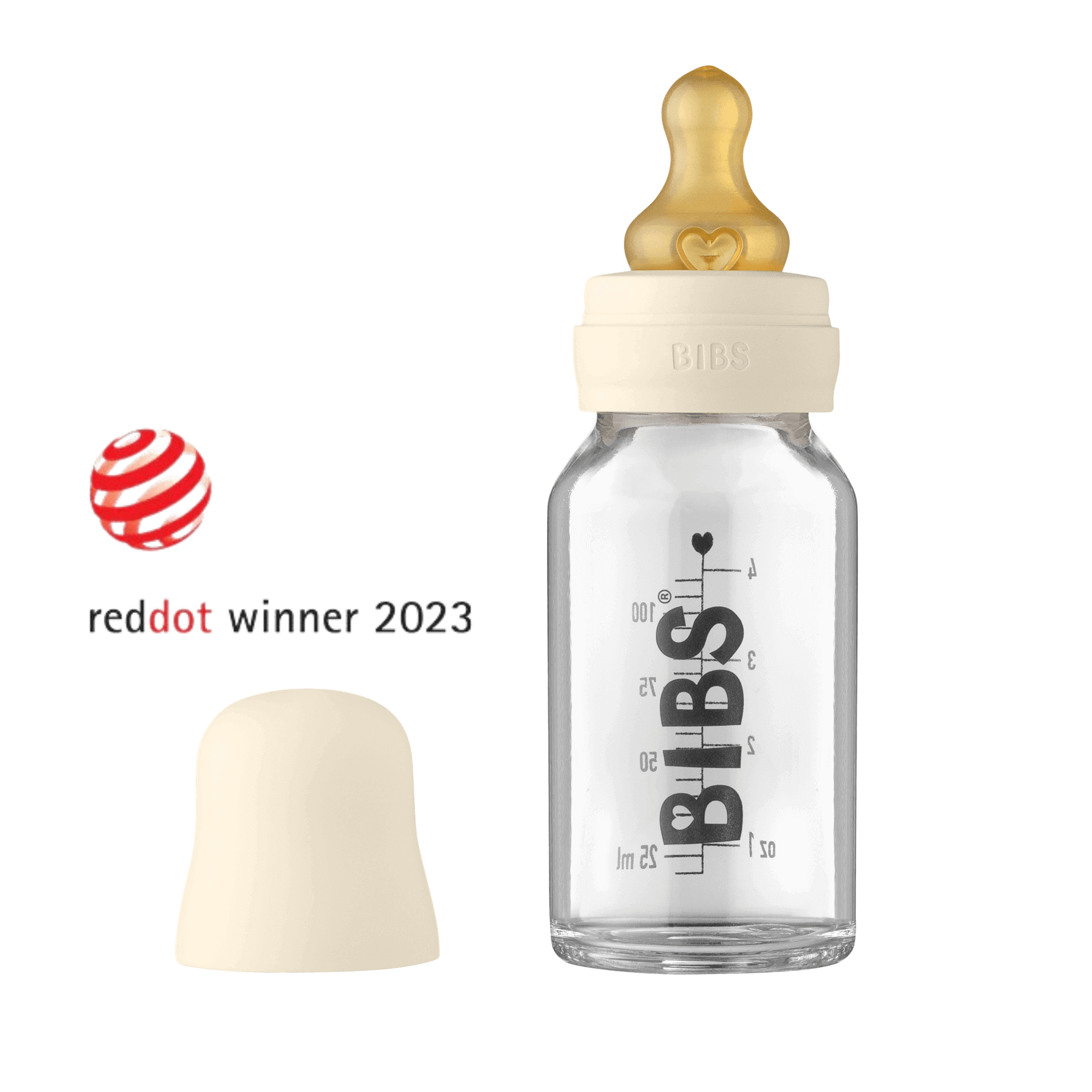 BIBS Baby Bottle Complete Set Biberon 110 ml - Ivory