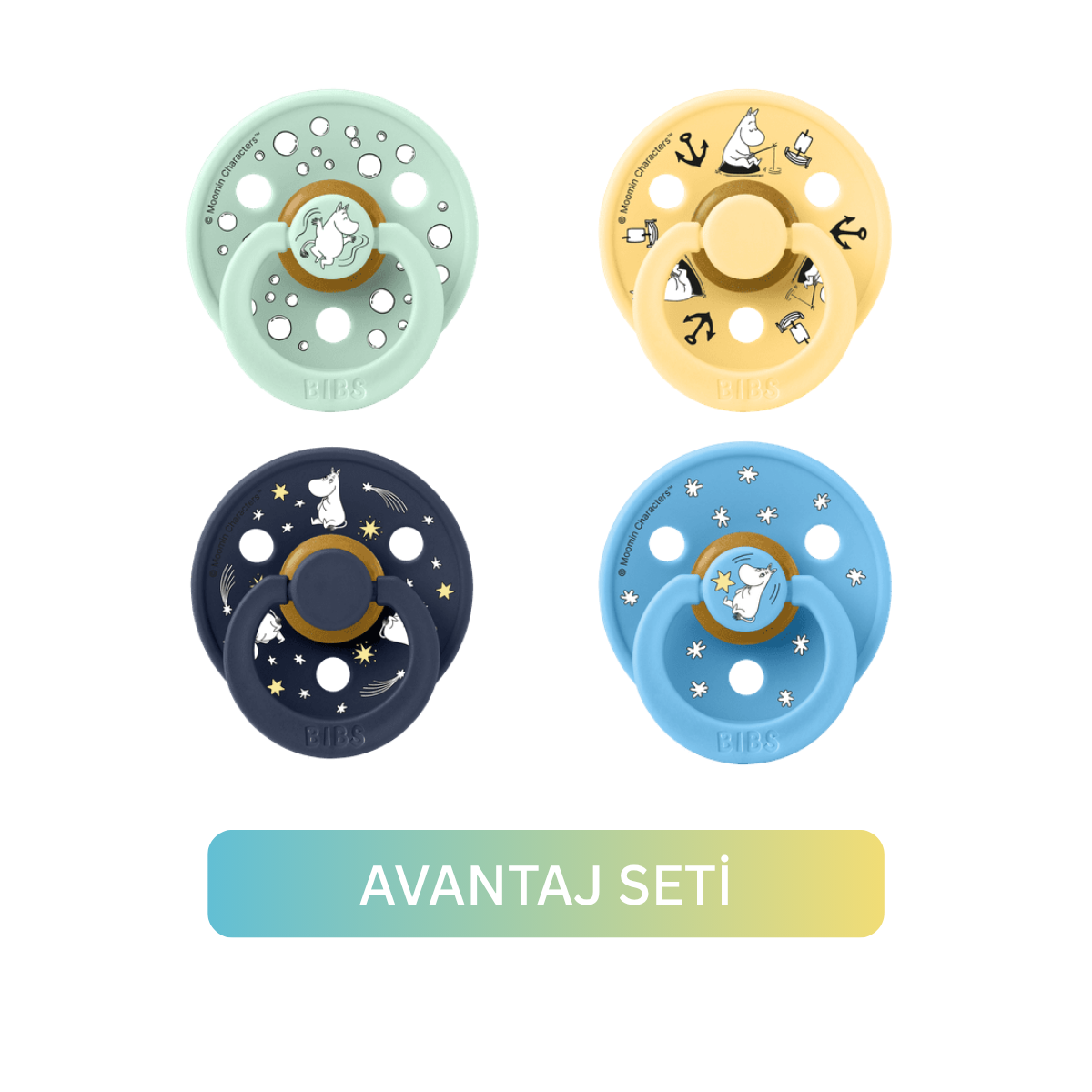Bibs X Moomin Avantaj Seti Sailing-Good Night 0-6 Ay