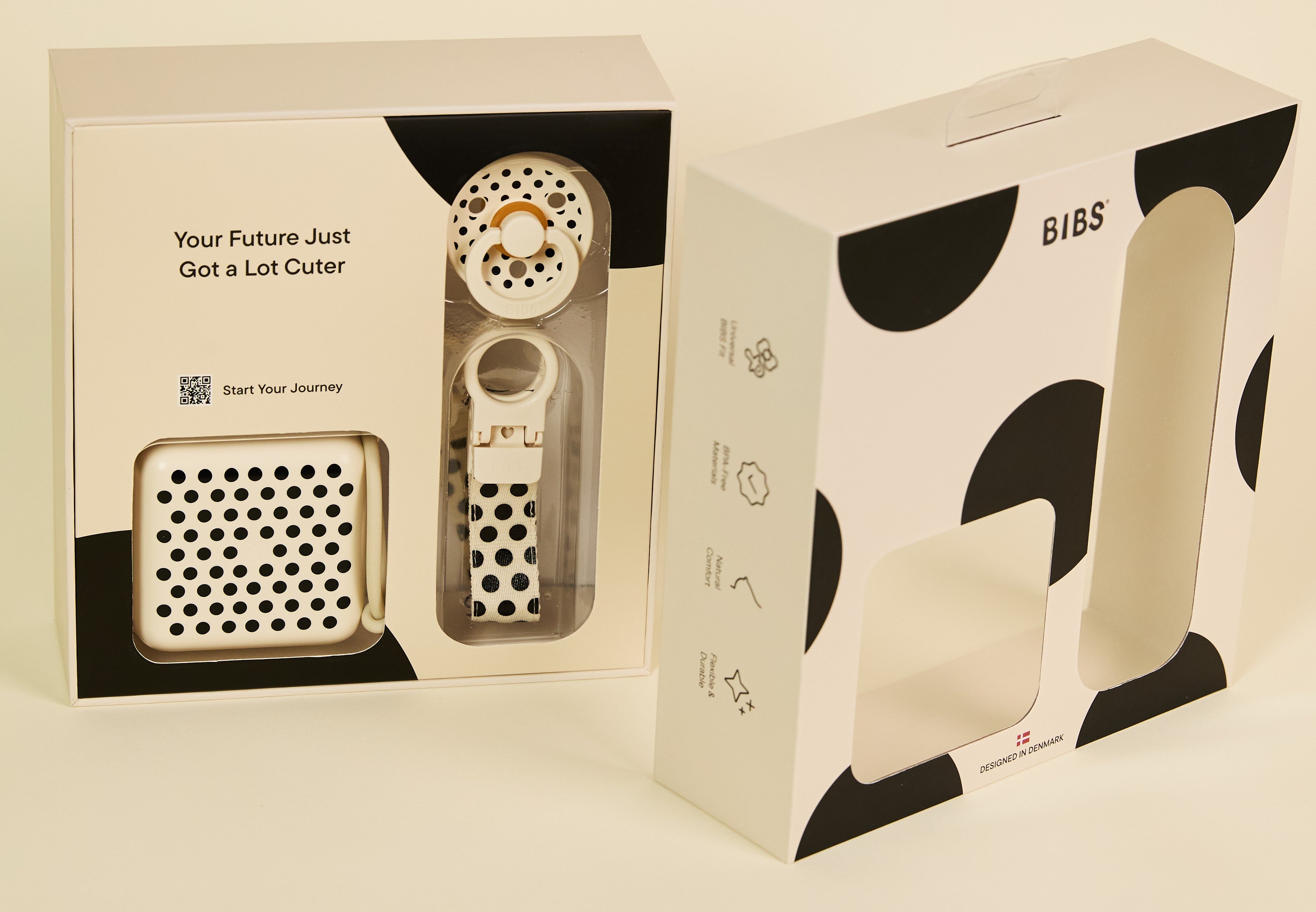 Bibs Polka Soothe & Go Hediye Seti Ivory Black