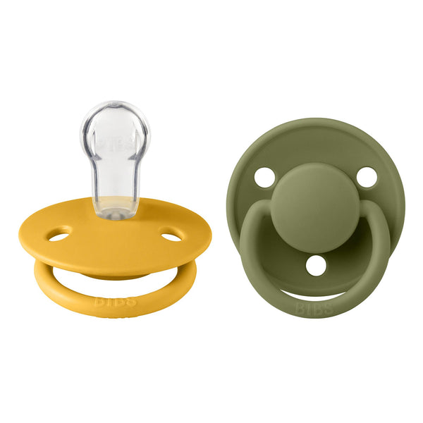 Bibs De Lux Silikon İkili Emzik-Honey Bee/Olive 0-36 Ay