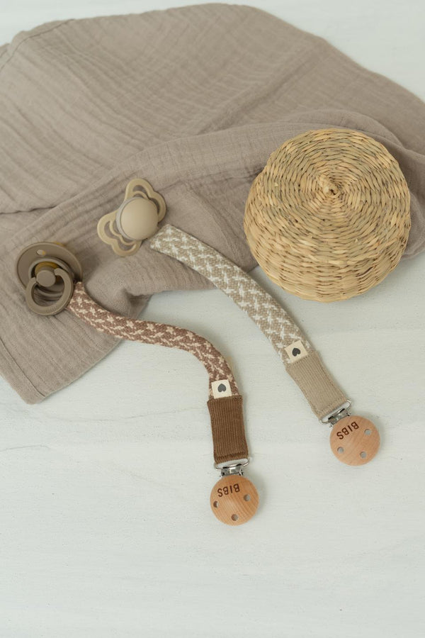Bibs Paci Braid Emzik Askısı - Dark Oak / Vanilla