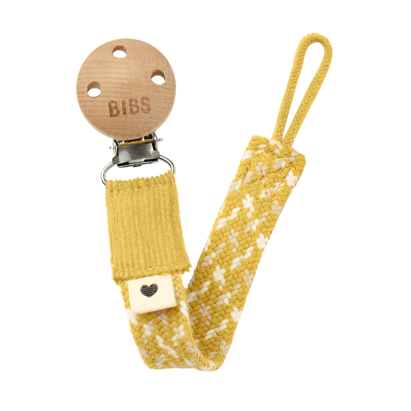 Bibs Paci Braid Emzik Askısı - Mustard / Ivory / Vanilla