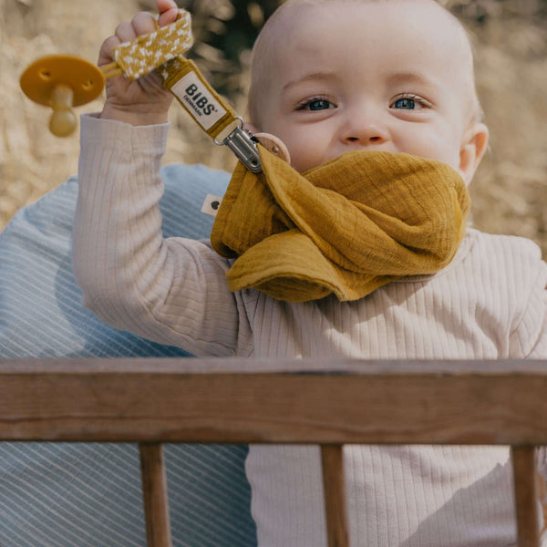 Bibs Paci Braid Emzik Askısı - Mustard / Ivory / Vanilla